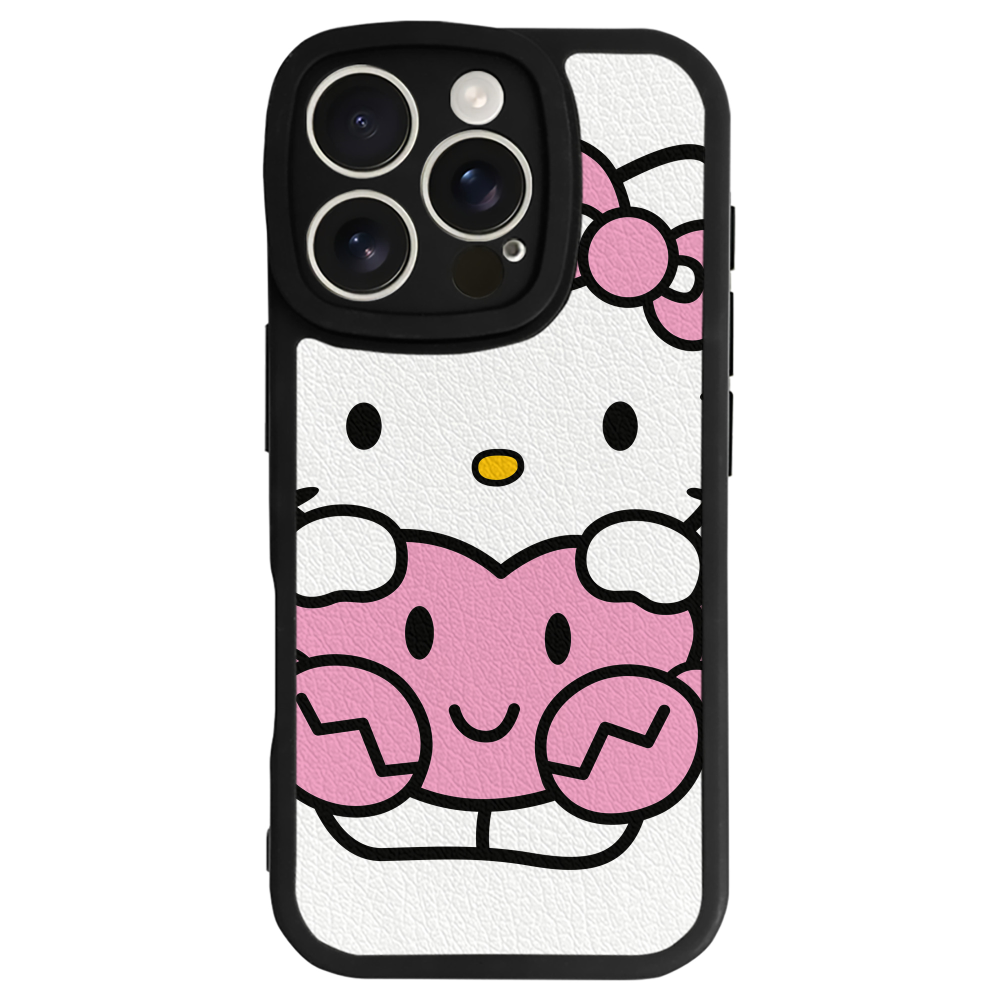 （画像用） Hello Kitty ハローキティ 【iPhone 16シリーズ対応】シリコンスマホケース（レザー調） 材質：シリコン
